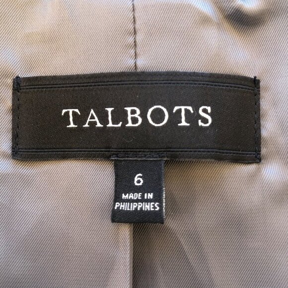 Talbot's Size 6 Blue/Gray Plaid Wool Blend Fully Lined Snap-Up Jacket - Picture 5 of 15